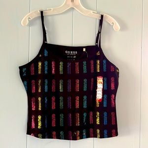 NWT Guess black multicolored tank